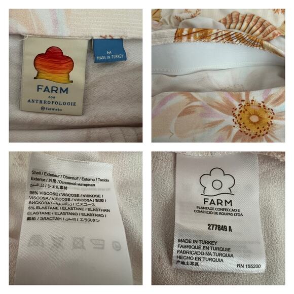 Farm Rio Getaway Seashell Faux Wrap Midi Skirt Size M - Picture 7 of 10